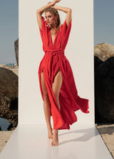 Aphrodite Robe Dress | Neon Orange