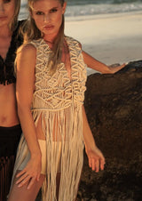 Lennox Macrame Top | Bone