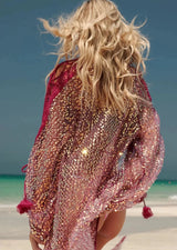 zoethelabel purple sequins kimono with sleeves kimono cardigan kimonos kimono for women