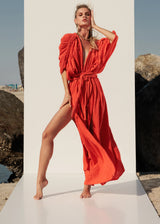 Aphrodite Robe Dress | Neon Orange