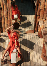 Aphrodite Robe Dress | Neon Orange