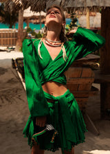 Delya Skirt and Top Set | Green