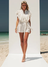 Bone Beach Party Short Mini Dress Off White Dubai Lifestyle Summer Fun ZoeTheLabel