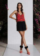 Niamh Playsuit | Black and Red
