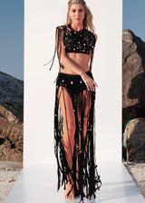 Tulum Macrame Skirt | Black
