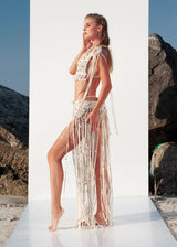 Tulum Macrame Skirt | Bone