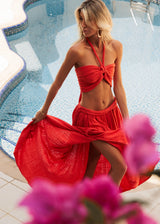 Zyna Skirt and Top Set | Neon Orange