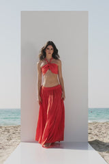 Zyna Skirt and Top Set | Neon Orange