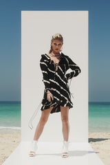 Hibo Mini Dress | Black and White