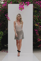 Magnolia Dress | Nude and Gray