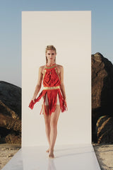 Sahara Macrame Top | Copper Orange