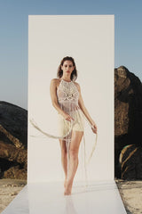 Nuru Macrame Top | Bone
