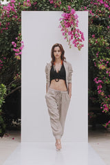 Inez Linen Blazer | Khaki