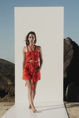 Seleny Shorts and Top Set | Neon Orange