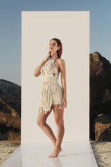 Sahara Macrame Top | Bone and Silver