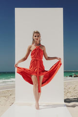 Aphrodite Robe Dress | Neon Orange