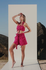 Seleny Shorts and Top Set | Fuchsia