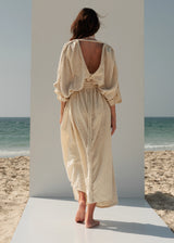 Robe V Back Neck Beachwear Summertime Bone Kaftan ZoeTheLabel