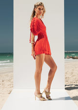 Harra Cotton Playsuit | Neon Orange