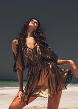 party dress boat party gold bling beach club dress staycation dress holiday dress mini dress zoe the label